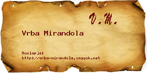 Vrba Mirandola névjegykártya